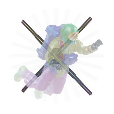 Splice Function 56cm 4Blades 1920*1080 5mm Pixel Pitch 3D Hologram Fan for Advertising