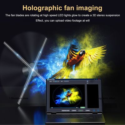 Splice Function 56cm 4Blades 1920*1080 5mm Pixel Pitch 3D Hologram Fan for Advertising