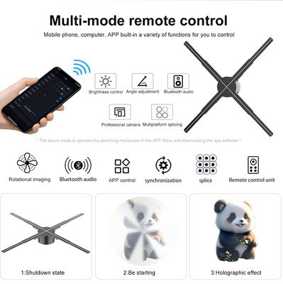 Splice Function 56cm 4Blades 1920*1080 5mm Pixel Pitch 3D Hologram Fan for Advertising