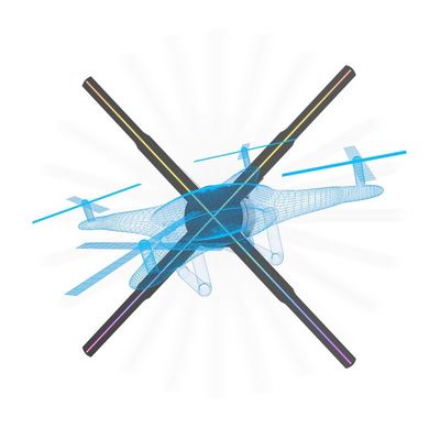 3D Holographic Display Projector 52cm 4 Blades LED Fan Hologram Advertising Display WIFI