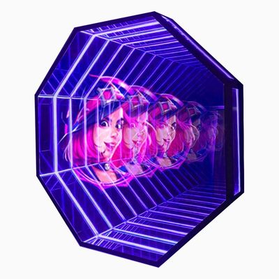 Stainless Steel 3D Fan Hologram Abyss Layer Mirror Letters Mirror Infinity Publicidad