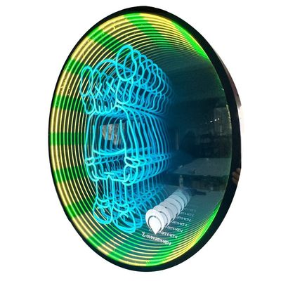 Custom Mirror Infinity Effect Tunnel Light led sign Stainless Steel Outdoor Neon Sign