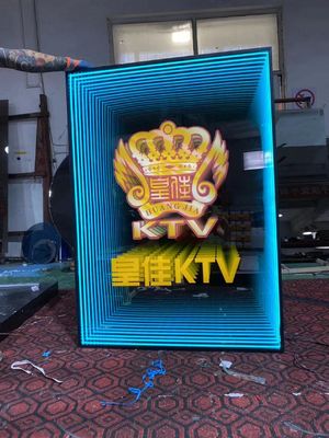 Customized Stainless Steel Infinity Glow Multi-Layer Effect Mirror LED 3D Neon Sign