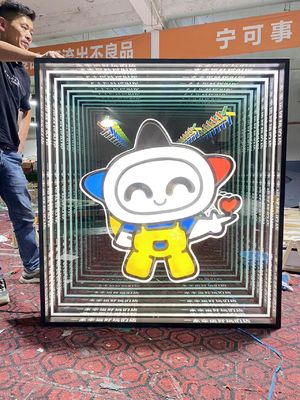 Customized Stainless Steel Infinity Glow Multi-Layer Effect Mirror LED 3D Neon Sign