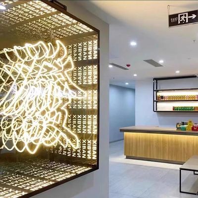 3D Abyss Mirror Neon Acrylic Luminous Letters with Neno Lights Delicate Custom Size Shape