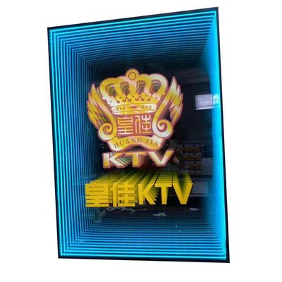 Indoor/Outdoor Custom Lettering Space Infinity Mirror Art for Bar Shop and Exhibitions