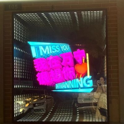 Modern Art Design Stainless Steel LED Mirror with Unlimited RGB Glow Customization