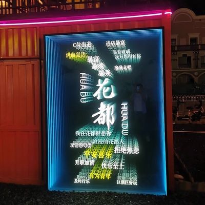 Modern Art Design Stainless Steel LED Mirror with Unlimited RGB Glow Customization