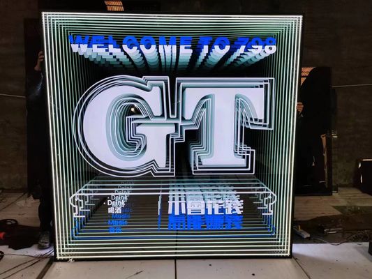 Modern Art Design Stainless Steel LED Mirror with Unlimited RGB Glow Customization