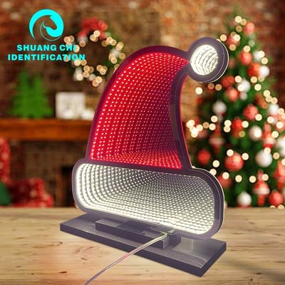 Home Decor Snowman Light Infinity Mirror with 1000lm Luminous Flux and Power Cord