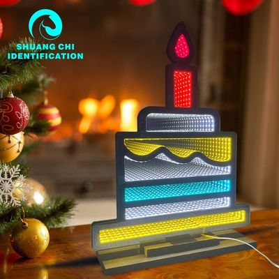 Home Decor Snowman Light Infinity Mirror with 1000lm Luminous Flux and Power Cord